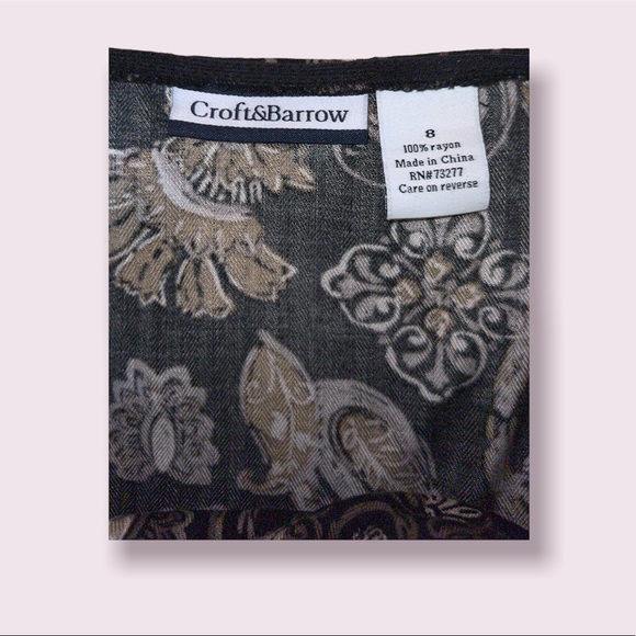 Croft&Barrow black/brown Floral long skirt size 8, medium - Picture 2 of 3